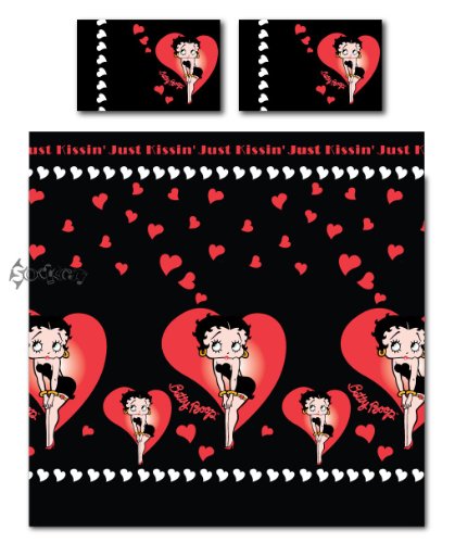 Betty Boop Just Kissing Hearts Double Duvet Bed Set