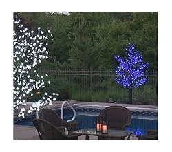 8.5' Pre-Lit LED Outdoor Christmas Tree Decoration - Cool White Flower Lights