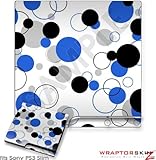 Sony PS3 Slim Skin - Lots of Dots Blue on White