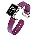 J&D Tech Modern Series Leather Strap Replacement Wrist Band with Metal Clasp Adapter for Apple Watch Series 1/2 / 3/4, 42mm - Fuchsia