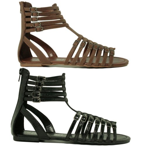 New Womens Gladiator Summer Flat Sandals