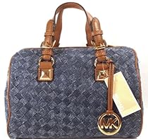 Hot Sale Michael Kors Grayson Woven Denim Medium Satchel