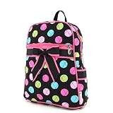 Medium Quilted Polka Dots Backpack - Black/Multi (11x13)