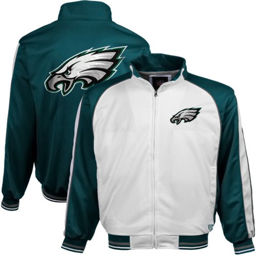 NFL Men's Philadelphia Eagles White And Team Color Track Jacket (White, X-Large)
