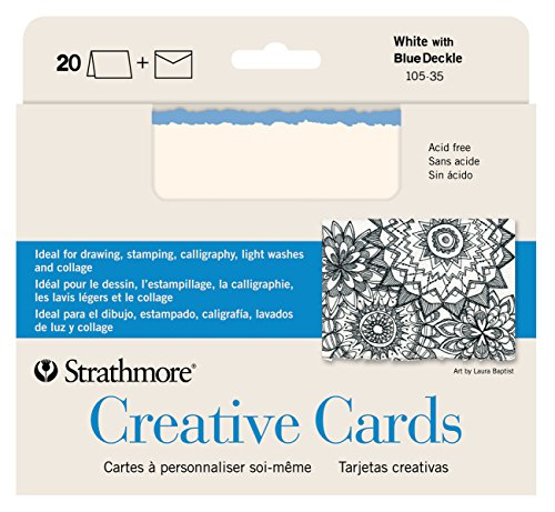 Strathmore Greeting Cards White/Blue Pkg 20