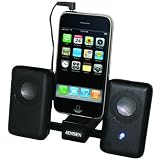 Jensen SMPS-225 Portable Stereo Speaker System with Carry Pouch for iPod, iPhone and MP3 Players (Black)