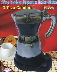3-Cup Cordless Espresso Coffee Maker