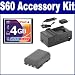 Canon Powershot S60 Digital Camera Accessory Kit includes: T44655 Memory Card, SDM-118 Charger, SDNB2LH Battery