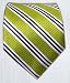 100% Silk Woven Lime Striped Tie