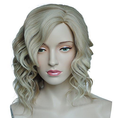 Namecute Natural Curly Kanekalon Wig with Wig Cap for Women, Medium, Blonde