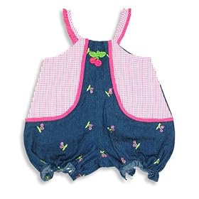 Picture Me by Austin & Ashley - Infant Baby Girls Short Romper, Pink, Denim
