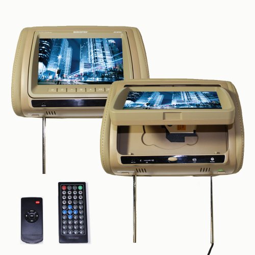 AUDIOTEK AT9PDV TAN 9 Headrest LCD TFT Monitor Screens with Built