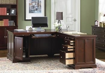 Home Office L-Shape Computer Writing Desk with Storage