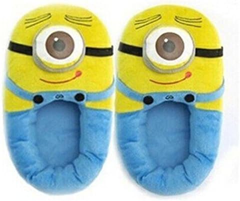 EsenToys Despicable Me 3D Eyes Minion Stewart Soft Plush Doll Adult Plush Slippers 30cm, OneEye