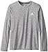 adidas Big Boys' Essential Clima Long Sleeve Tee, Grey, Medium/10-12