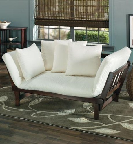 Convertible Studio Lounge 26"hx64.5-79"w Chestnt/off-wht