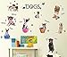 Fangeplus(TM) DIY Removable Cute Dogs Puppy Art Mural Vinyl Waterproof Wall Stickers Kids Room Decor Nursery Decal Sticker 27.5''x19.6''