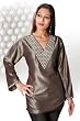 Gray long sleeves Kurti/Tunic with designer bead work