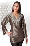Gray long sleeves Kurti/Tunic with designer bead work