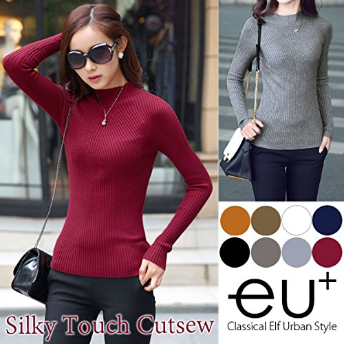 ( クラシカルエルフ ) Classical Elf ニットソー ニット リブ編み タイト 軽量 柔らか カットソー シンプル レディース claa65124