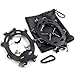 2x Black No Silp Ice Cleat Shoe Boot Tread Grips Traction Crampon Chain Winter Sport Snow w/ Pouch Carabiner