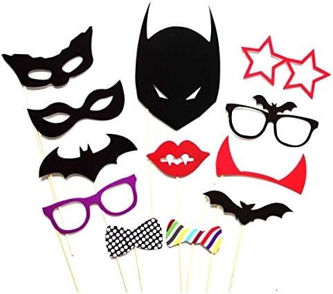 Tinksky 30pcs Photo Booth Props Glasses Moustache Red Lips Bow Ties Masks Kit for Party Fun Wedding Birthday Favor