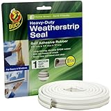 Duck Brand 282435 Heavy-Duty Self Adhesive Rubber Weatherstrip Seal for Medium Gap, 3/8-Inch x 1/4-Inch x 17-Feet, 1 Seal