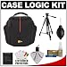 Case Logic High Zoom Digital Camera Bag with Deluxe Photo/Video Tripod + Nikon Cleaning Kit for Canon SX40 HS, SX130 IS, SX150 IS, SX230 HS, SX260 HS, Nikon P300, P310, P500, P510, P7100, Olympus SP-610 UZ, SP-620 UZ, SP-810 UZ, Sony HX30, HX100 & HX200