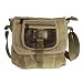 Tan Washed Small Canvas Messenger Bag Great for Commuters - Students or Professionals - Light Weight - 8.5