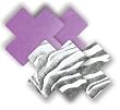 Nippies Lavendar Purple White Silver Tiger Cross Waterproof Self Adhesive Fabric Nipple Cover Pasties
