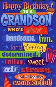 Happy Birthday Grandson, Birthday Greetings Card: Amazon.co.uk: Office    best wishes sports quotes