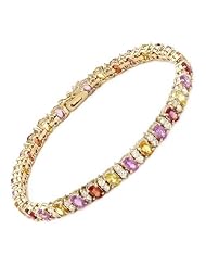 14K Yellow Gold 10.17 CTW Sapphire and 2.72 CTW Color J-L I1-I2 Diamond Women Bracelet. Length 7.5 in. Total Item weight 17.1 g.