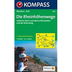 Die Rheinh�henwege zwischen Bonn und Mainz/Wiesbaden und der Rheinweinpfad. 1:50.000