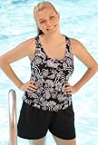 Chlorine Resistant! Beach BelleĀ® Jacobean Plus Size Nylon Shortini - Plus Size Swimsuit Plus Size Swimsuit