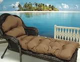 2-Piece Wicker Patio Chaise Lounge Cushion - Bentley Exotic Chocolate