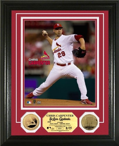 Chris Carpenter Framed St. Louis cardinals 24KT Gold Coin Photo Mint