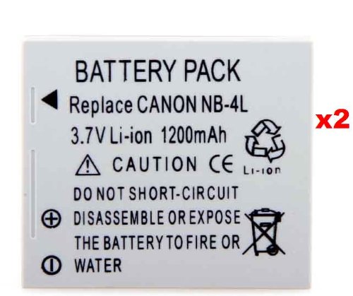 2P NB-4L Battery for Canon Digital IXUS 30 40 50 55 60 65 70 75 80 IS i Zoom i7