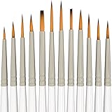 Detail Paint Brush Set - 12 Miniature Brushes for Art Painting - Acrylic, Watercolor, Oil