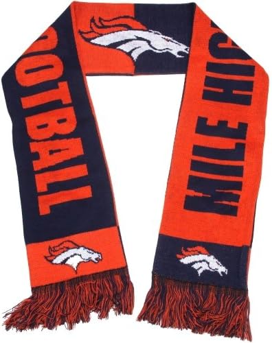 NFL Football Team Color Slogan Scarf - Pick Team (Denver Broncos)