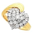 14K Two-Tone Gold Diamond Cluster Heart - 1.00 Ct.
