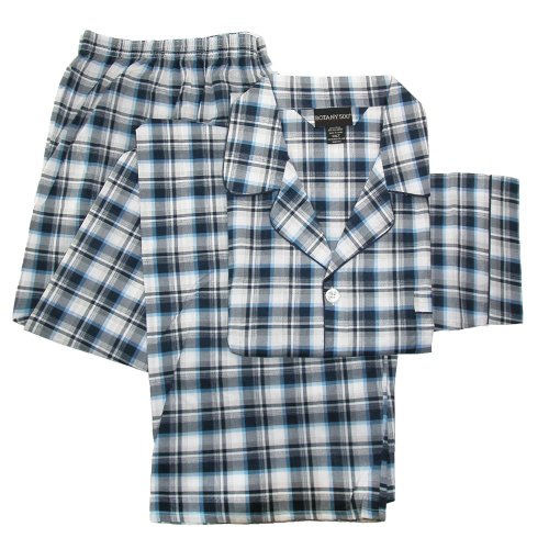Botany 500 Mens Big & Tall Cotton Broadcloth Long Sleeve and Long Leg Pajama Set