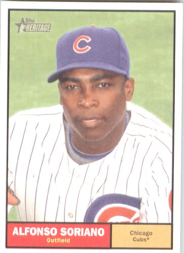 2010 Topps Heritage Baseball Card # 88 Alfonso Soriano - Chicago Cubs - Mint Condition - MLB Trading Card Shipped In Protective ScrewDown Display Case!