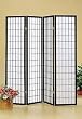 Coaster Oriental Style 4-Panel Room Screen Divider, Black Framed