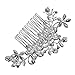 Leegoal Bridal Wedding Jewelry Crystal Rhinestone Pearl Flowers Hair Comb Pin Silver