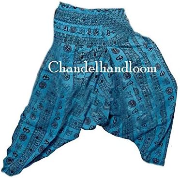 Belly Dance Harem Pants Green Om Womens Cotton Alibaba Yoga Jumper Harem Pants, Hippie Boho Pants, Gypsy Aladdin Trousers, Unisex Beach, Plus Size Harem Yoga Pants, Afgani Trousers Capri Losse Paints