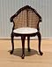 Dollhouse Miniature Mahogany Caned Vanity Chair