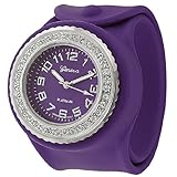 Geneva Women's Platinum Silicone Slap Watch