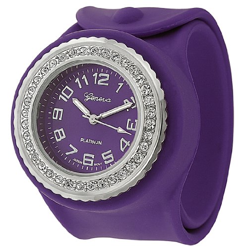 Geneva Women's Platinum Silicone Slap Watch