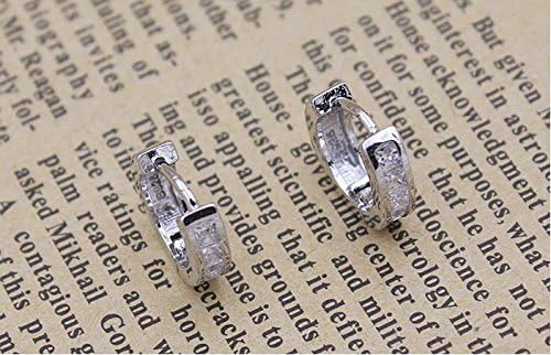 Bridal on Sale White Women Crystal Earring Zirconia Rhinestone Large Huggie Hinged Hoop Earring for Girls