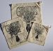 Blue Lotus Set of Small, Medium & Large Produce Bags - Grains